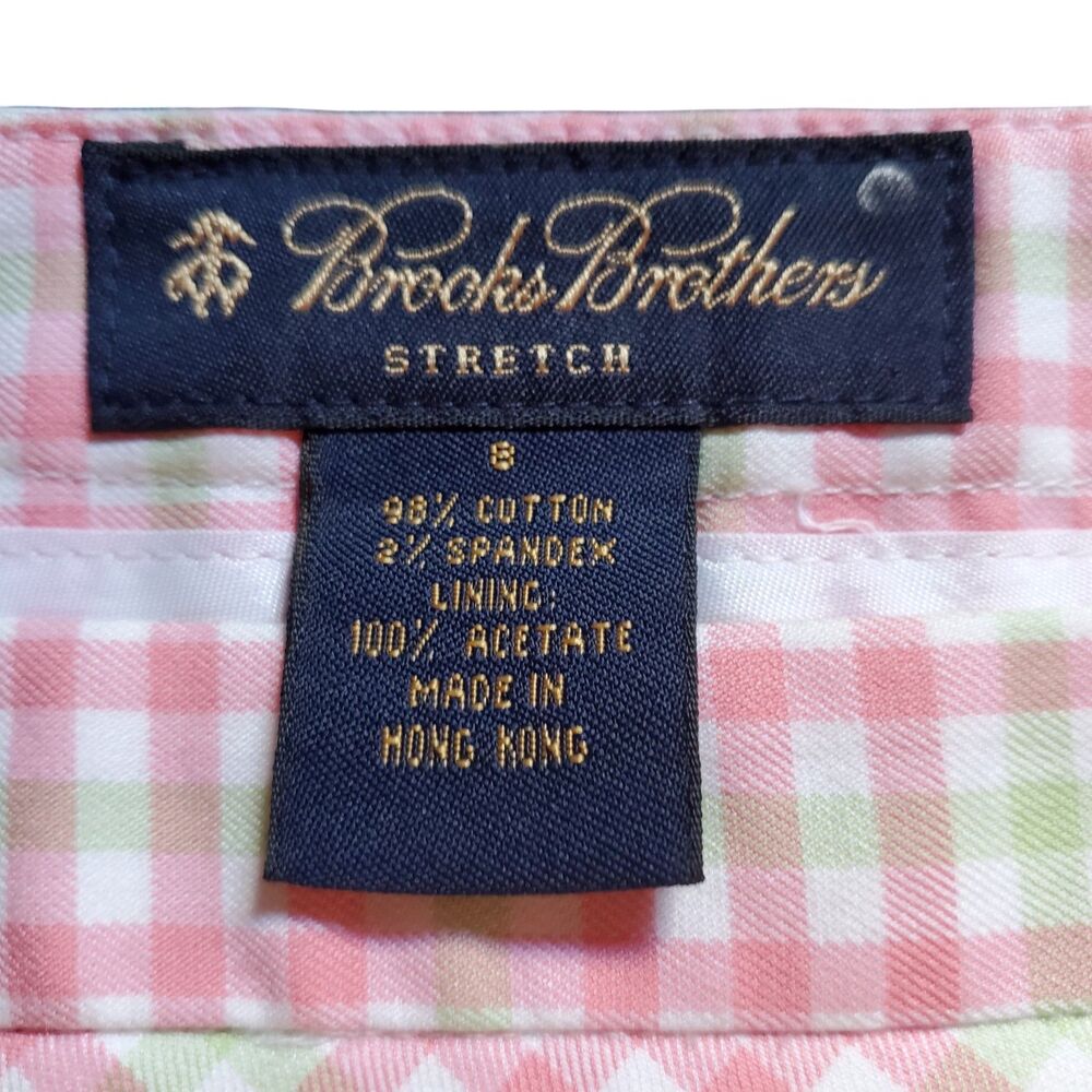 Brooks Brothers Multicolored Pastel Gingham Plaid Skirt Wm Size 8 Preppy - Picture 6 of 6